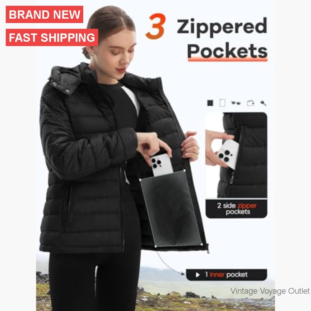 Packable Puffer Jacket Lightweight Waterproof Win… - image 5